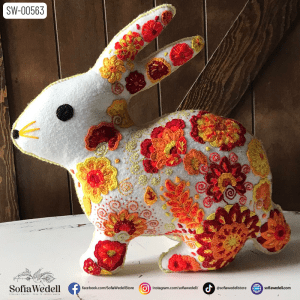 Conejo Decorativo Pascua Bordado