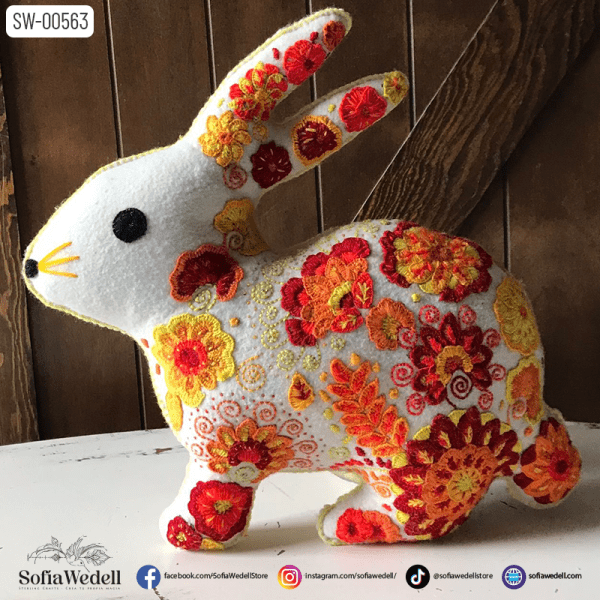 Conejo Decorativo Pascua Bordado
