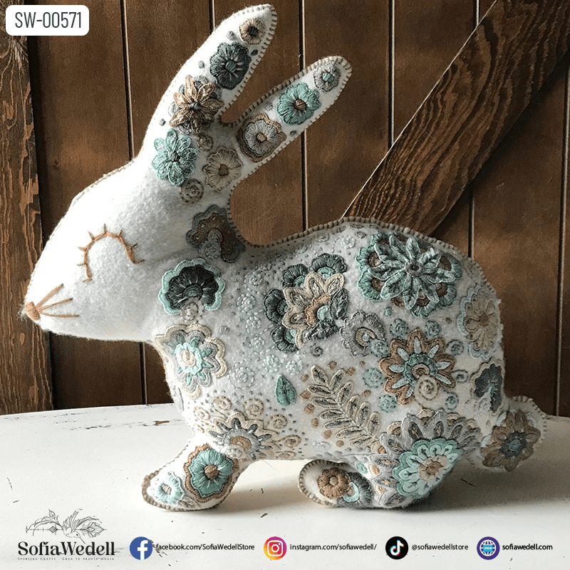 Conejo Pascua Bordado Artesanal