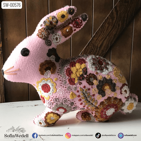 Conejo Artesanal Bordado Lujo